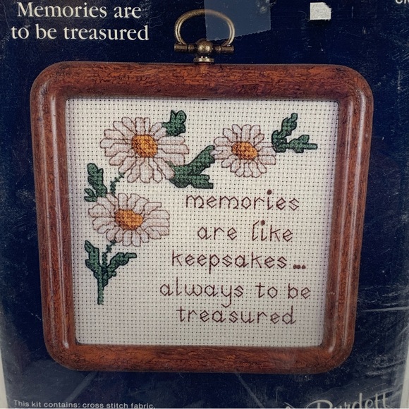💕2/$20💕 Dale Burdett Country Cross Stitch Kit Treasure Memories Daisy with frame - Picture 2 of 5